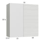 RTA Euro White Grain 33" x 35-1/4" Blind Corner Wall Cabinet with 2 Finished End Panels