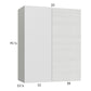 RTA Euro White Grain 33" x 40-1/4" Blind Corner Wall Cabinet with 1 Finished End Panel