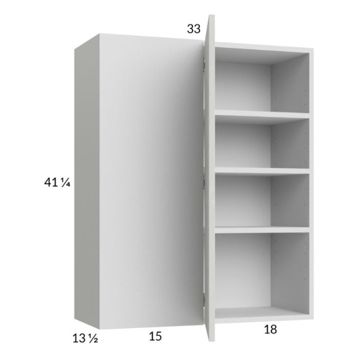 RTA Euro White Grain 33" x 40-1/4" Blind Corner Wall Cabinet with 2 Finished End Panels