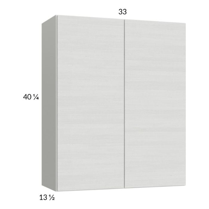 RTA Euro White Grain 33" x 40-1/4" Wall Cabinet with 2 Finished End Panels