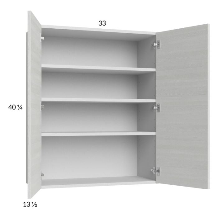 RTA Euro White Grain 33" x 40-1/4" Wall Cabinet with 2 Finished End Panels