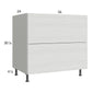 RTA Euro White Grain 36" 2-Drawer Base Cabinet with 1 Inner Drawer and 1 Finished End Panel