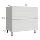 RTA Euro White Grain 36" 2-Drawer Range Base Cabinet
