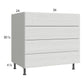 RTA Euro White Grain 36" 4-Drawer Base Cabinet with 1 Finished End Panel