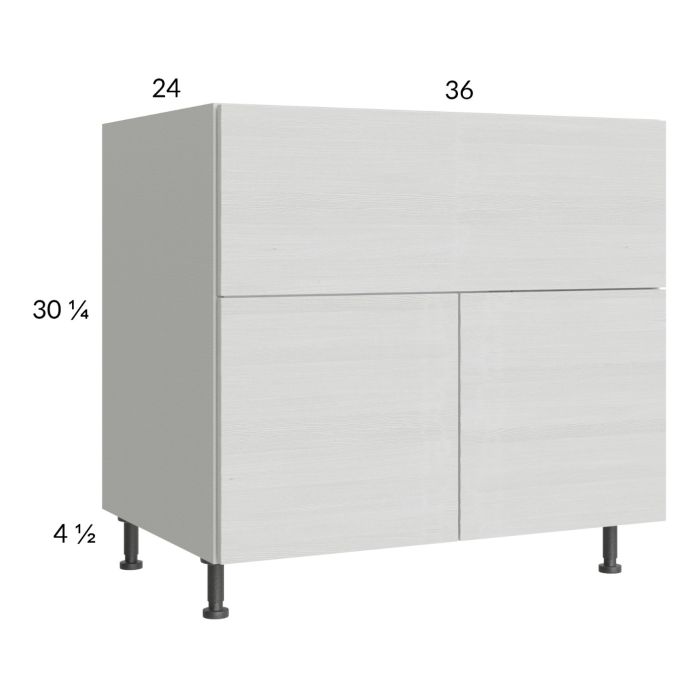 RTA Euro White Grain 36” Farm Sink Base Cabinet