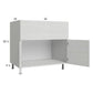 RTA Euro White Grain 36” Farm Sink Base Cabinet with 1 Finished End Panel