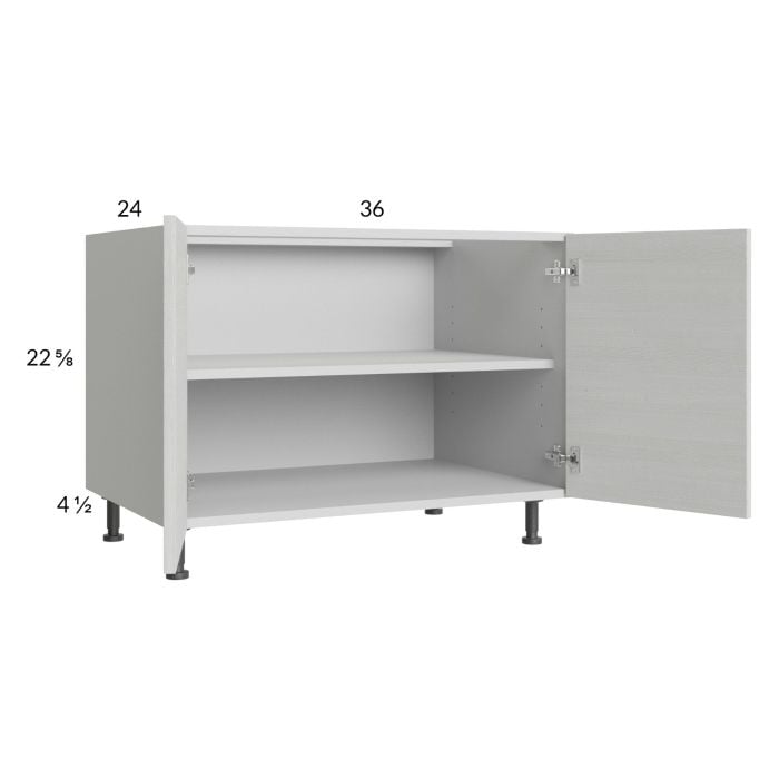 RTA Euro White Grain 36" Full Height Door Desk Base Cabinet with 1 Finished End Panel
