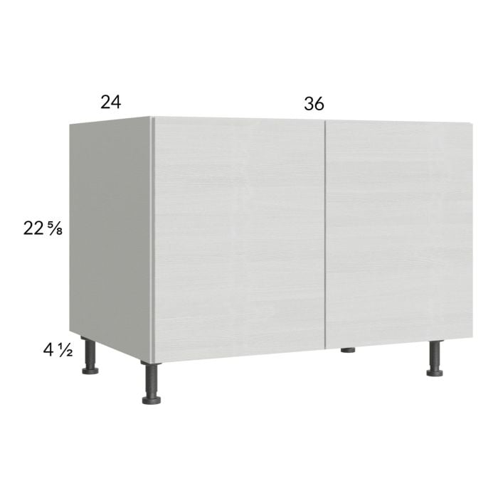 RTA Euro White Grain 36" Full Height Door Desk Base Cabinet with 2 Finished End Panels