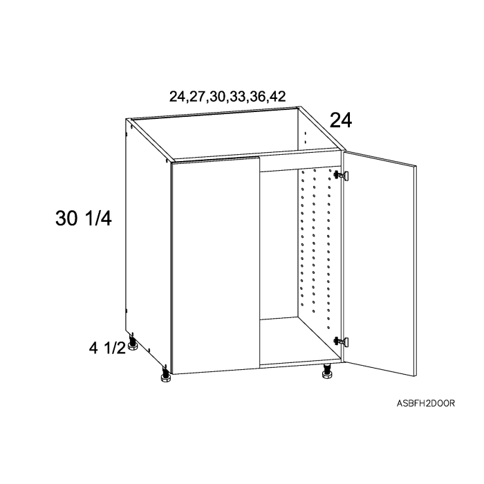 RTA Euro White Grain 36" Full Height Door Sink Base Cabinet