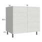 RTA Euro White Grain 36" Full Height Door Sink Base Cabinet with 1 Finished End Panel