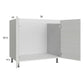 RTA Euro White Grain 36" Full Height Door Sink Base Cabinet with 1 Finished End Panel