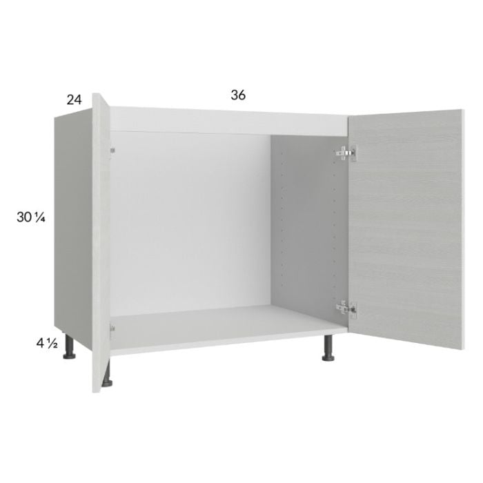 RTA Euro White Grain 36" Full Height Door Sink Base Cabinet