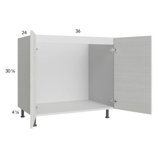 RTA Euro White Grain 36" Full Height Door Sink Base Cabinet