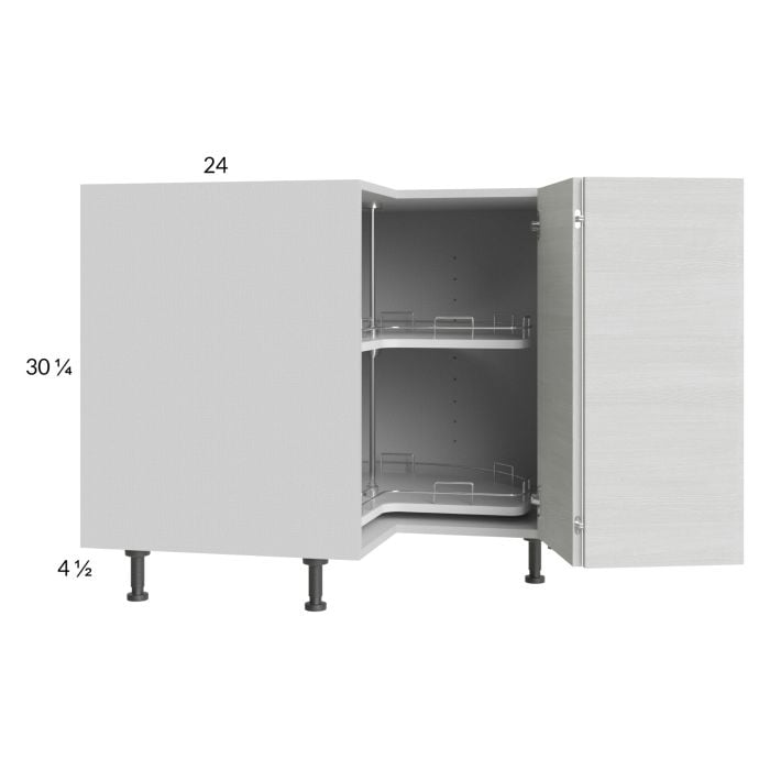 RTA Euro White Grain 36" Lazy Susan Base Cabinet with 1 Finished End Panel