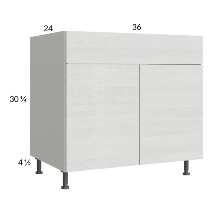 RTA Euro White Grain 36" Sink Base Cabinet