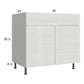 RTA Euro White Grain 36" Sink Base Cabinet with 2 Finished End Panels