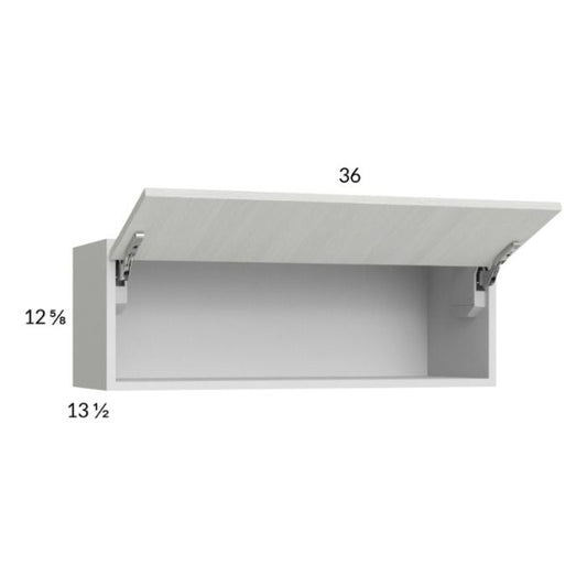 RTA Euro White Grain 36" x 12-5/8" Flip Up Door Wall Cabinet with 1 Finished End Panel