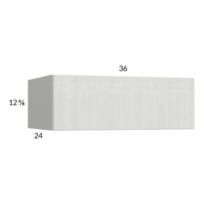 RTA Euro White Grain 36" x 12-5/8" x 24" Flip Up Door Wall Cabinet with 2 Finished End Panels