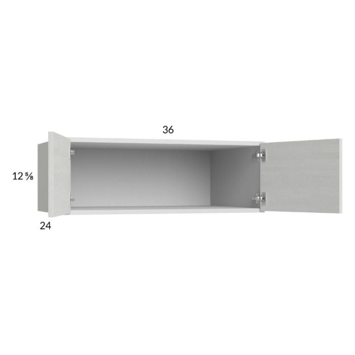 RTA Euro White Grain 36" x 12-5/8" x 24" Wall Cabinet with 1 Finished End Panel