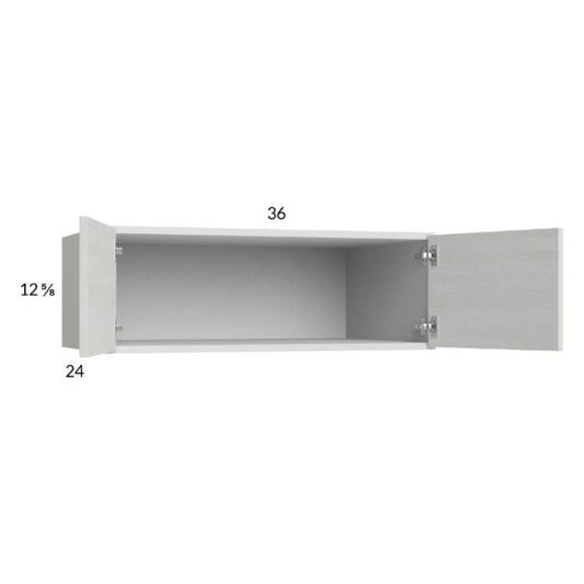 RTA Euro White Grain 36" x 12-5/8" x 24" Wall Cabinet with 1 Finished End Panel