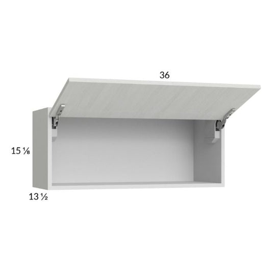 RTA Euro White Grain 36" x 15-1/8" Flip Up Door Wall Cabinet with 2 Finished End Panels