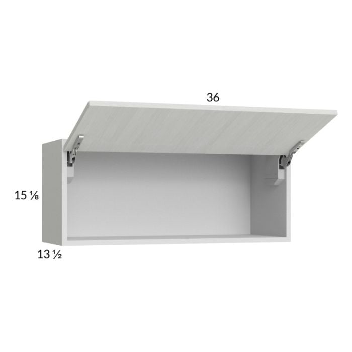 RTA Euro White Grain 36" x 15-1/8" Flip Up Door Wall Cabinet