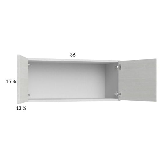 RTA Euro White Grain 36" x 15-1/8" Wall Cabinet with 1 Finished End Panel