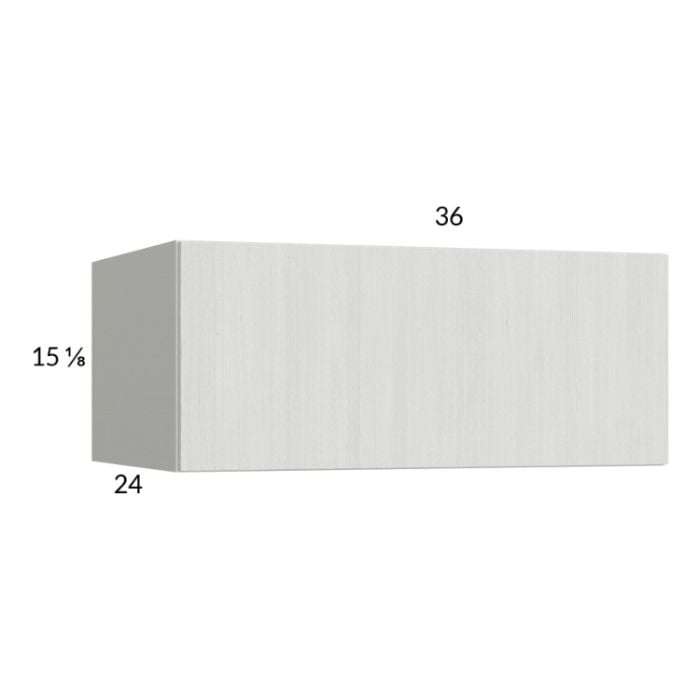 RTA Euro White Grain 36" x 15-1/8" x 24" Flip Up Door Wall Cabinet with 1 Finished End Panel