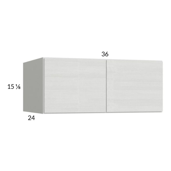 RTA Euro White Grain 36" x 15-1/8" x 24" Wall Cabinet with 1 Finished End Panel