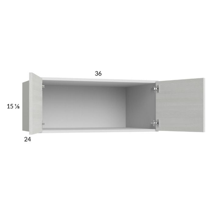 RTA Euro White Grain 36" x 15-1/8" x 24" Wall Cabinet