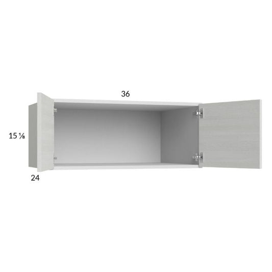 RTA Euro White Grain 36" x 15-1/8" x 24" Wall Cabinet