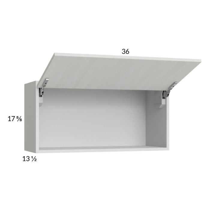 RTA Euro White Grain 36" x 17-5/8" Flip Up Door Wall Cabinet with 2 Finished End Panels