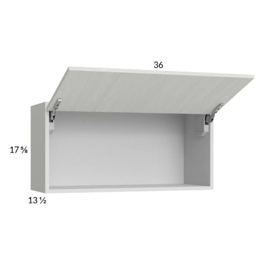 RTA Euro White Grain 36" x 17-5/8" Flip Up Door Wall Cabinet with 2 Finished End Panels