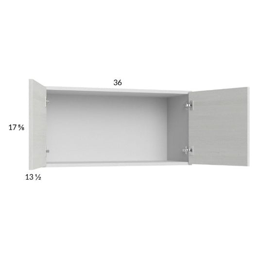 RTA Euro White Grain 36" x 17-5/8" Wall Cabinet with 1 Finished End Panel
