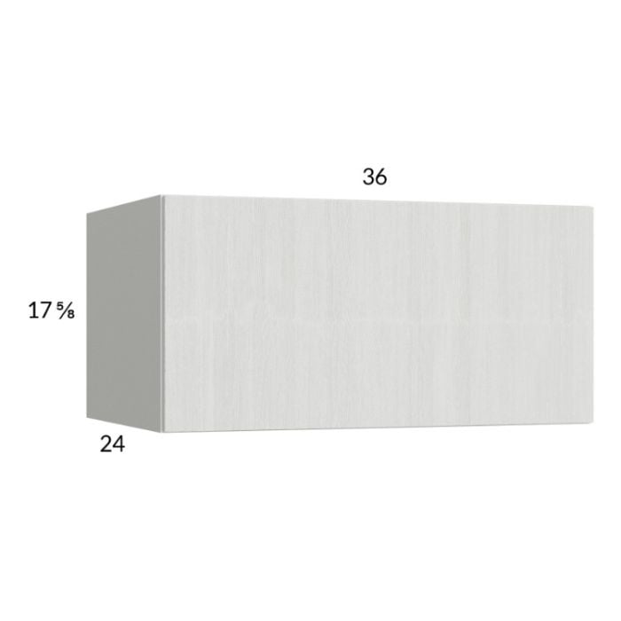 RTA Euro White Grain 36" x 17-5/8" x 24" Flip Up Door Wall Cabinet with 2 Finished End Panels