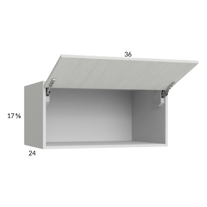 RTA Euro White Grain 36" x 17-5/8" x 24" Flip Up Door Wall Cabinet