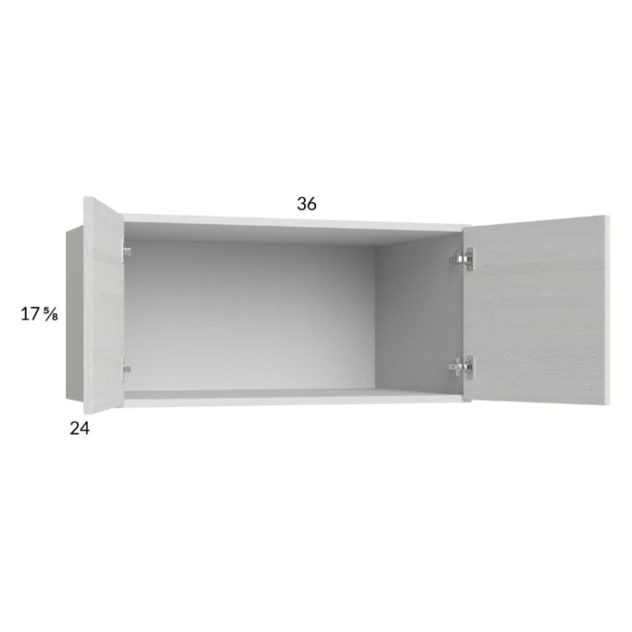 RTA Euro White Grain 36" x 17-5/8" x 24" Wall Cabinet with 1 Finished End Panel