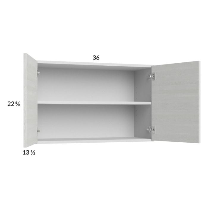 RTA Euro White Grain 36" x 22-5/8" Wall Cabinet with 1 Finished End Panel