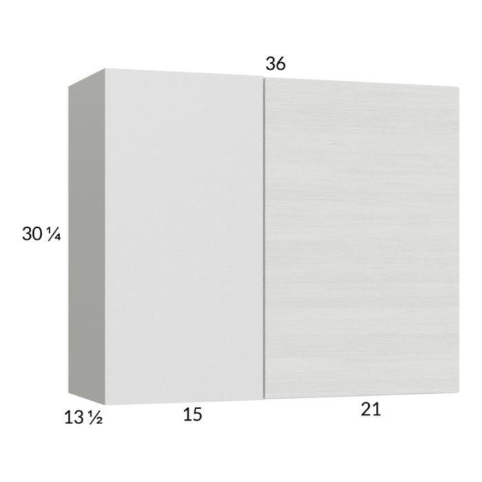 RTA Euro White Grain 36" x 30-1/4" Blind Corner Wall Cabinet