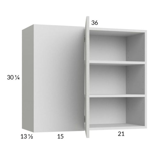 RTA Euro White Grain 36" x 30-1/4" Blind Corner Wall Cabinet with 1 Finished End Panel