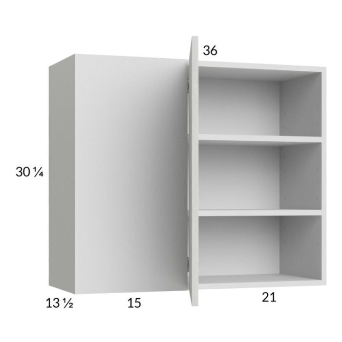 RTA Euro White Grain 36" x 30-1/4" Blind Corner Wall Cabinet