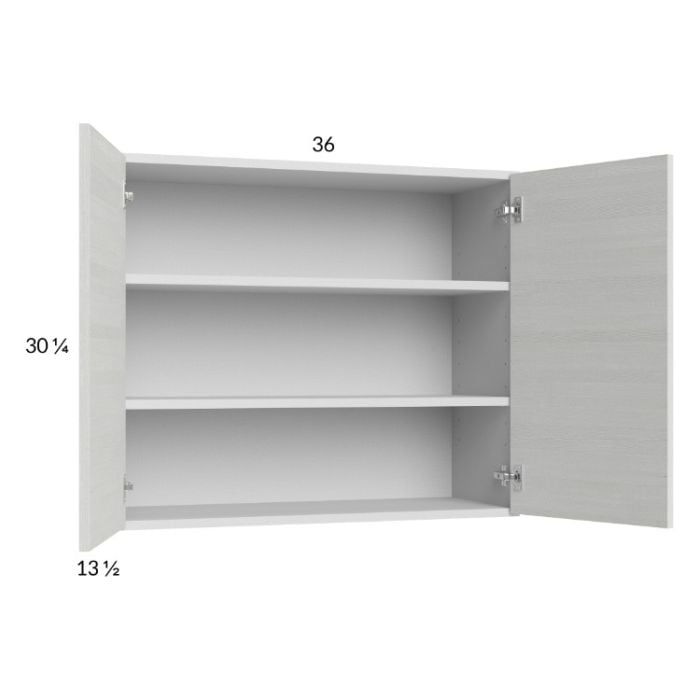 RTA Euro White Grain 36" x 30-1/4" Wall Cabinet with 2 Finished End Panels