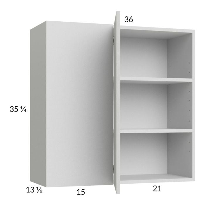 RTA Euro White Grain 36" x 35-1/4" Blind Corner Wall Cabinet with 1 Finished End Panel