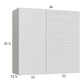 RTA Euro White Grain 36" x 35-1/4" Blind Corner Wall Cabinet with 2 Finished End Panels