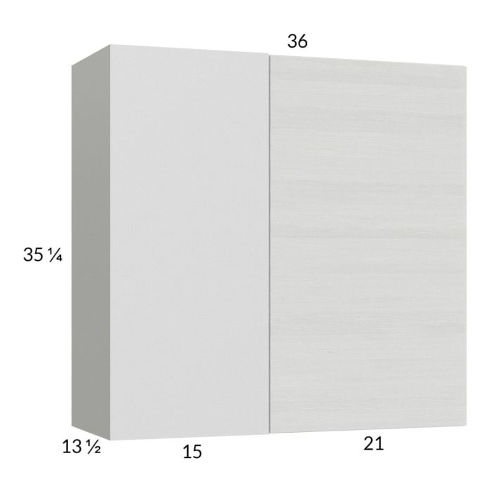 RTA Euro White Grain 36" x 35-1/4" Blind Corner Wall Cabinet with 2 Finished End Panels