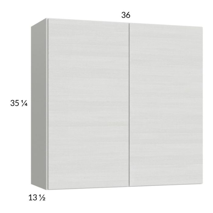 RTA Euro White Grain 36" x 35-1/4" Wall Cabinet with 2 Finished End Panels