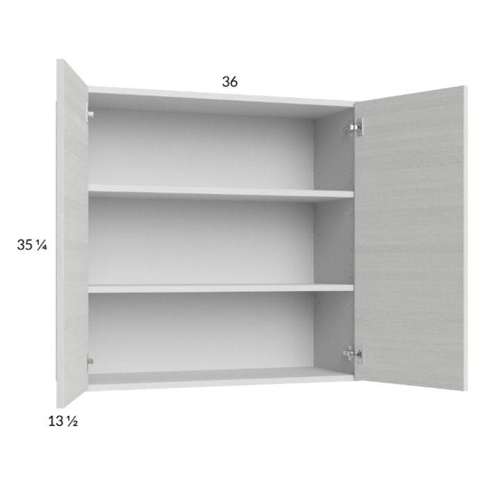 RTA Euro White Grain 36" x 35-1/4" Wall Cabinet with 2 Finished End Panels