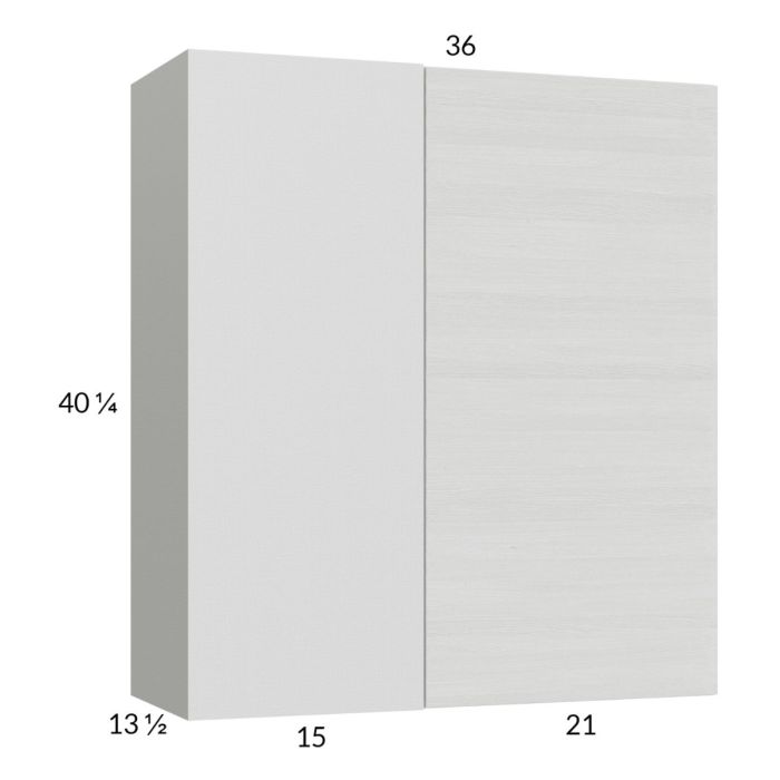 RTA Euro White Grain 36" x 40-1/4" Blind Corner Wall Cabinet