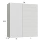RTA Euro White Grain 36" x 40-1/4" Blind Corner Wall Cabinet with 1 Finished End Panel
