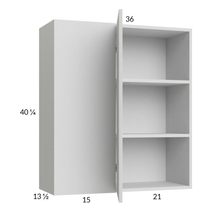 RTA Euro White Grain 36" x 40-1/4" Blind Corner Wall Cabinet with 1 Finished End Panel